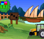 G2J Find the Yellow Tractor Wheel