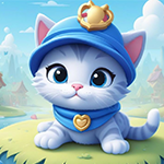 G4K Cute Blue Hat Kitty Rescue Game