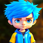 G4K Blue Hair Boy Escape