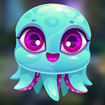 G4K Cute Blue Octopus Escape