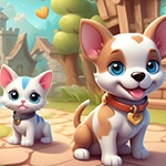 G4K Charming Puppy And Kitty Rescue Game