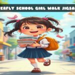 G2M Butterfly School Girl Walk Jigsaw