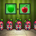 8B Friendly Apple Cartoon in Doorway